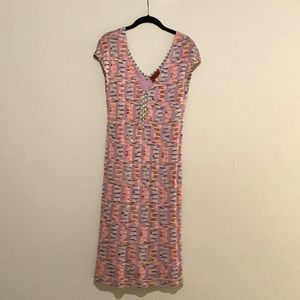 Vintage Missoni knit dress with keyhole tie neck